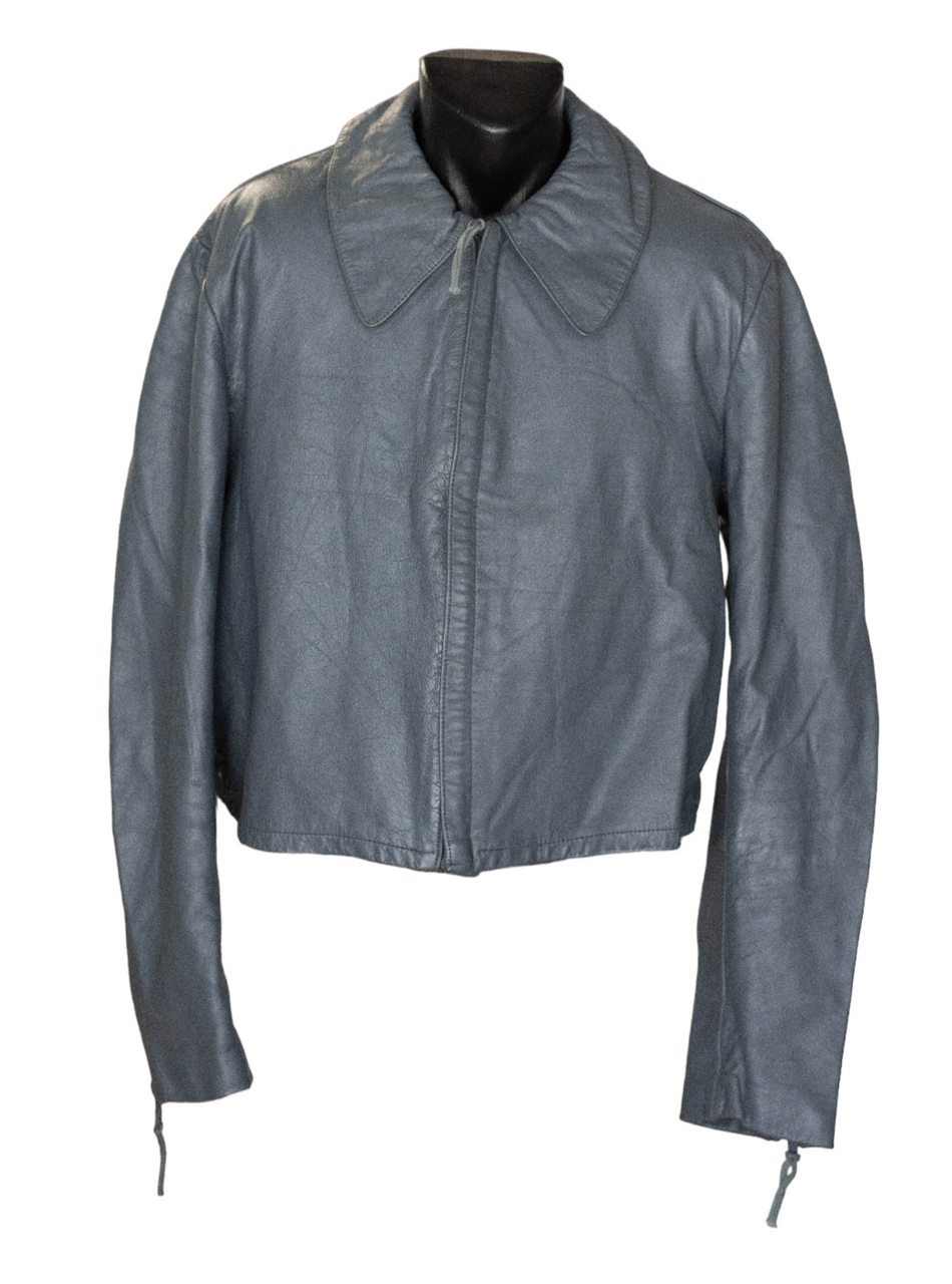 German Grey Leather Flight Jacket Used Military Surplus \ Used