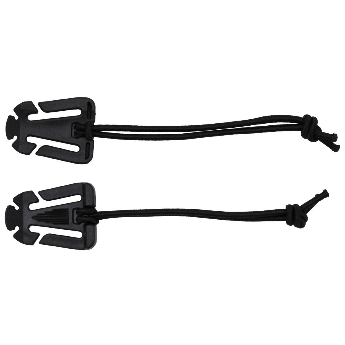 Elastic cord buckle, backpack buckle, clasp, "Molle", two pack, black