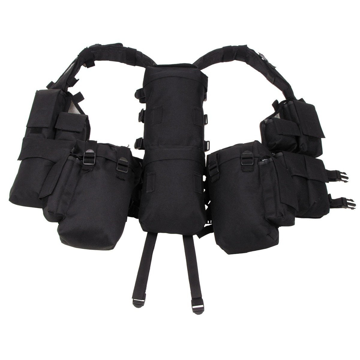 Tactical Vest, black, with various pockets Military Tactical