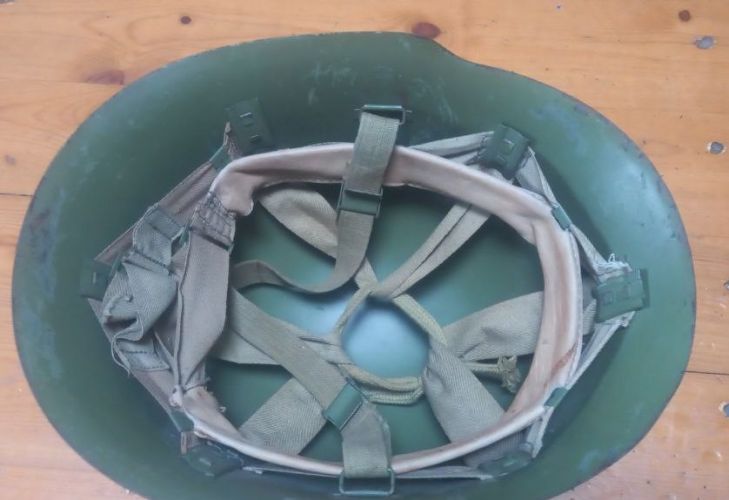 SERBIAN STEEL HELMET WITH LINER - OD - MILITARY SURPLUS - DECO SERBIAN STEEL HELMET WITH LINER - OD - MILITARY SURPLUS - DECO