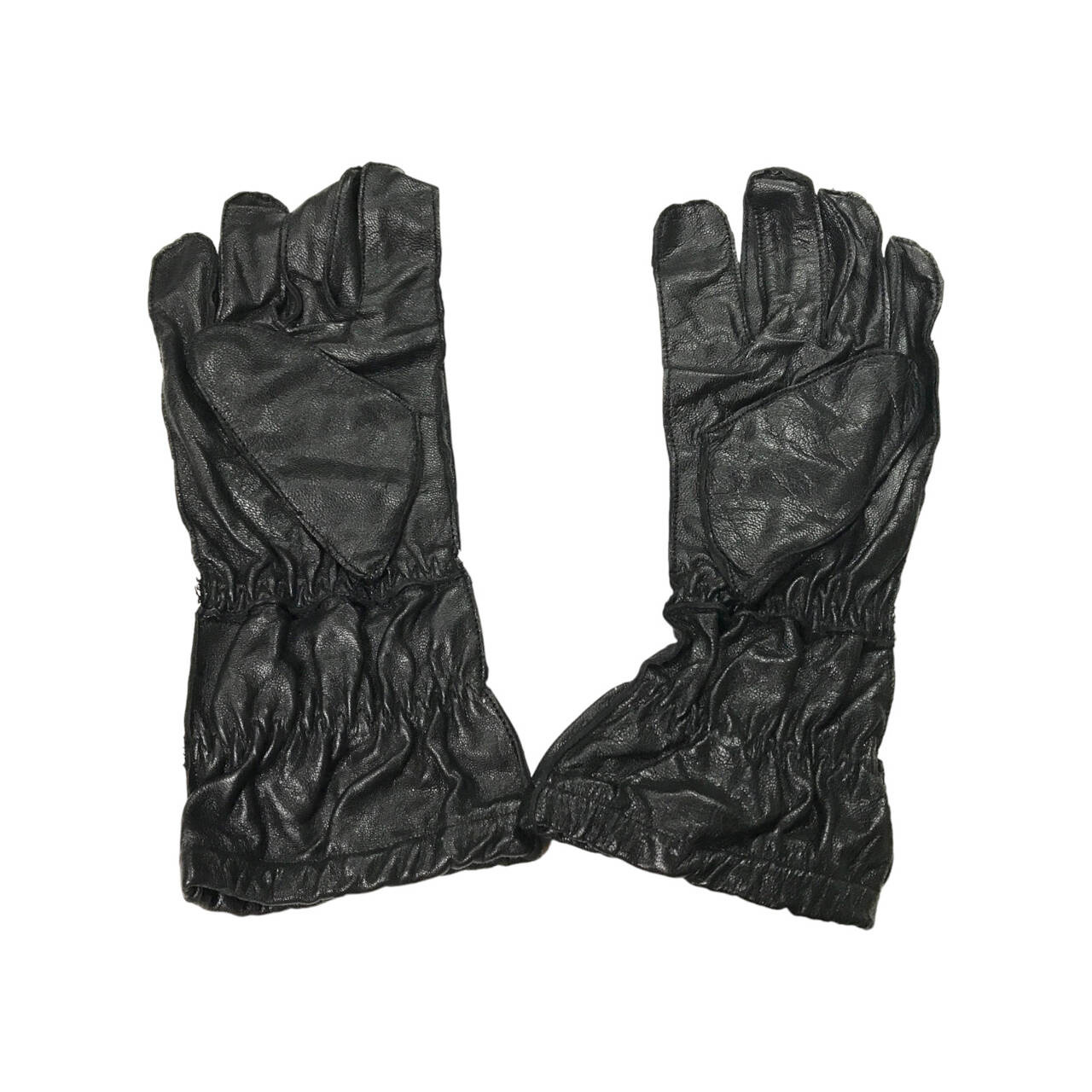 BLACK LEATHER PARATROOPER GLOVES MILITARY SURPLUS FROM GERMAN ARMY