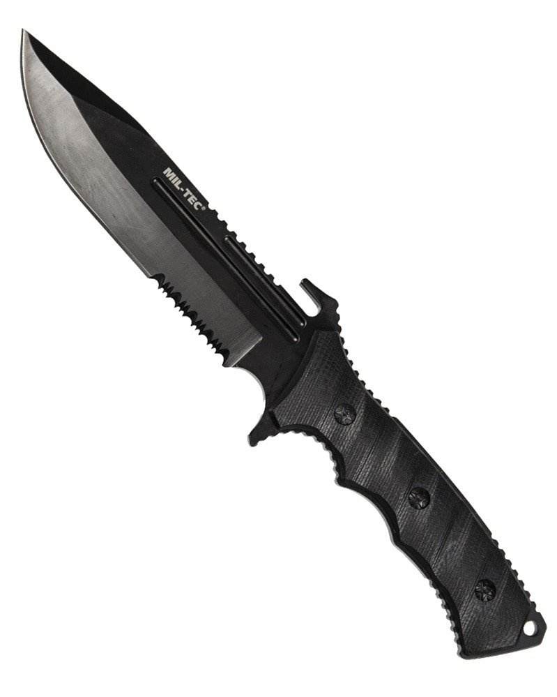 Black g10 combat knife with nylon sheath Outdoor Survival \ Knives