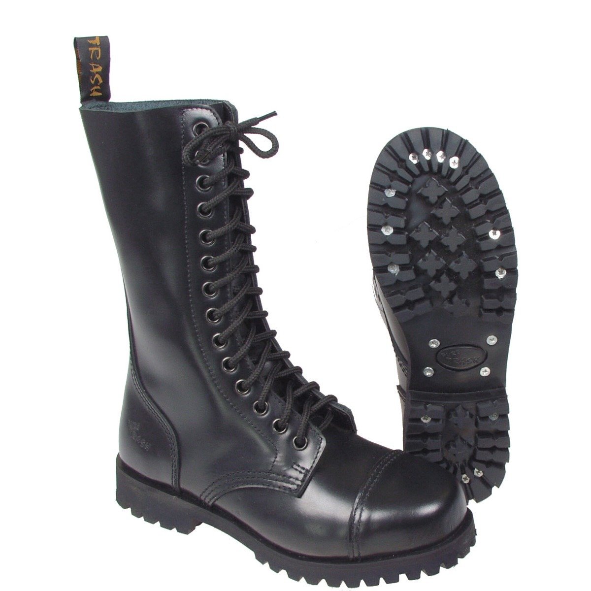 Boots, 14 hole, black, screws, steel cap | Footwear \ Boots \ Black ...