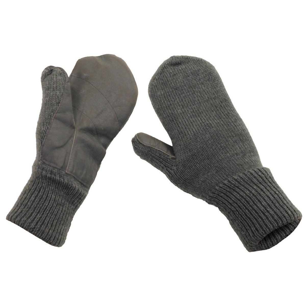 CH MITTENS WOOL/LEATHER GREY LIKE NEW Military Surplus \ Used