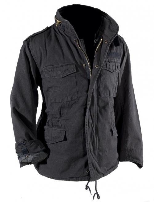 FIELD JACKET US M65 VINTAGE 2 IN1 STONE WASHED BLACK Black Apparel Jackets Field Jackets militarysurplus.eu Army Navy Surplus Tactical Big variety Cheap prices Military