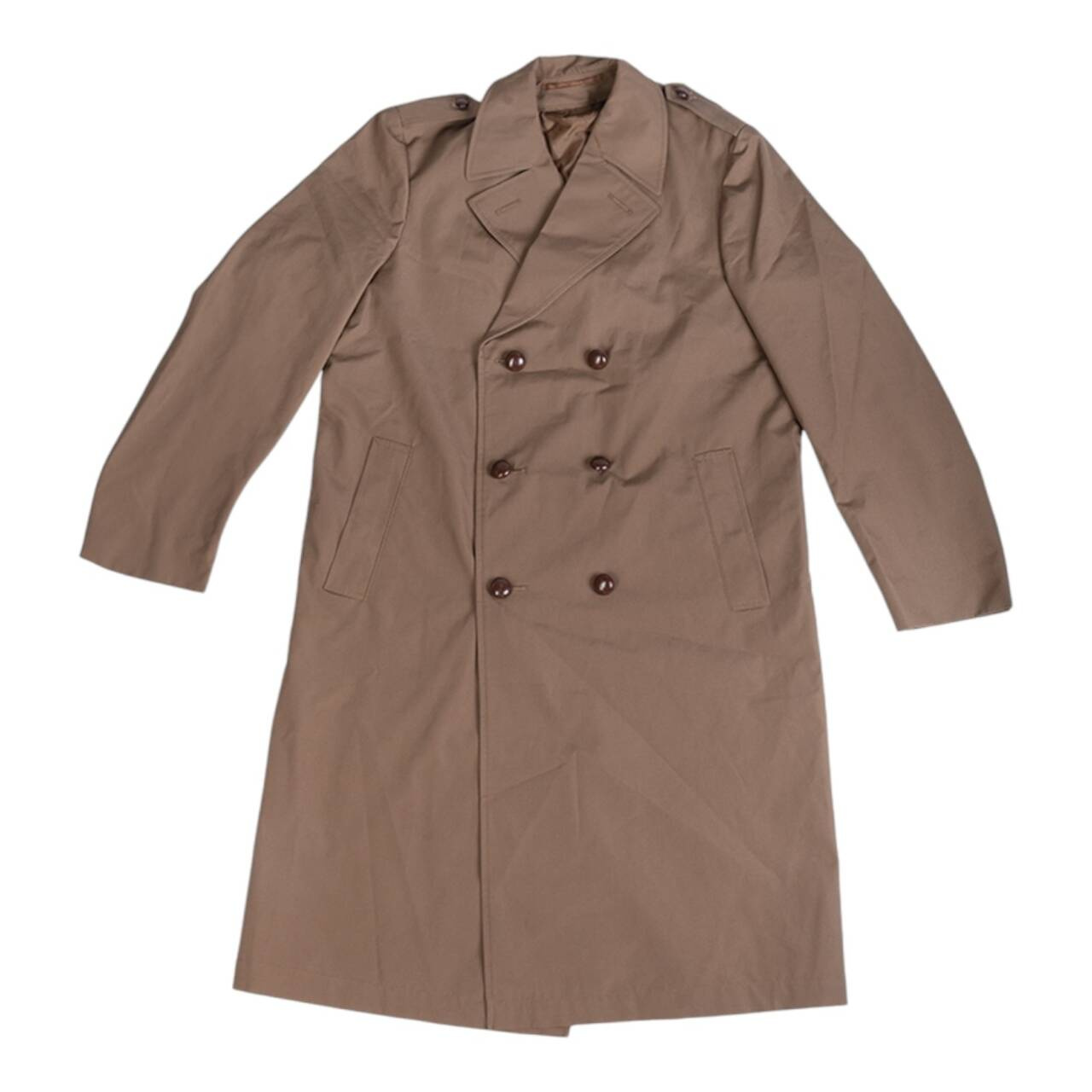 KHAKI TRENCH COAT WITHOUT LINER MILITARY SURPLUS FROM DUTCH ARMY USED Military Surplus