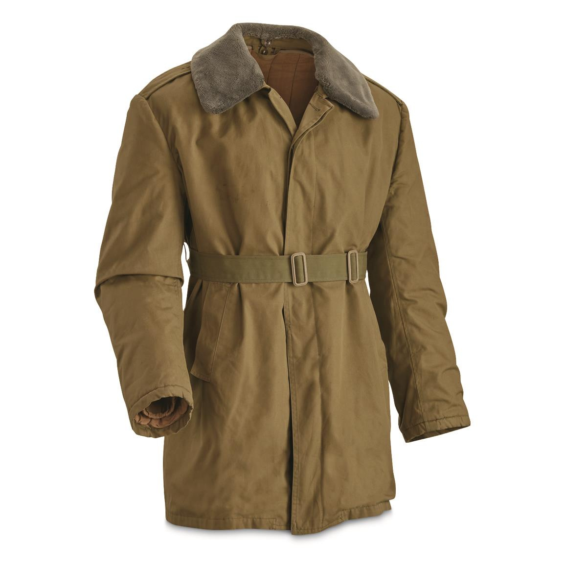 PARKA WITH REMOVABLE FUR COLLAR AND LINING MILITARY SURPLUS ROMANIAN ARMY USED