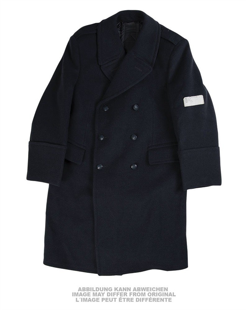 POLISH DARK BLUE NAVY WOOL OVERCOAT LIKE NEW Military Surplus \ Used