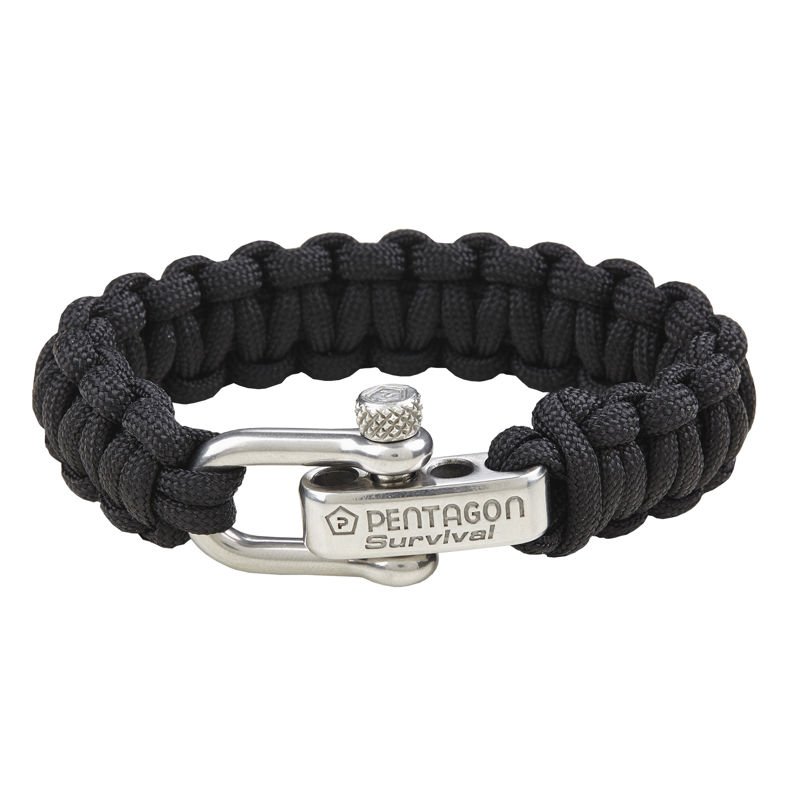 Pentagon 2.0 Survival Bracelet Paracord - Black Black