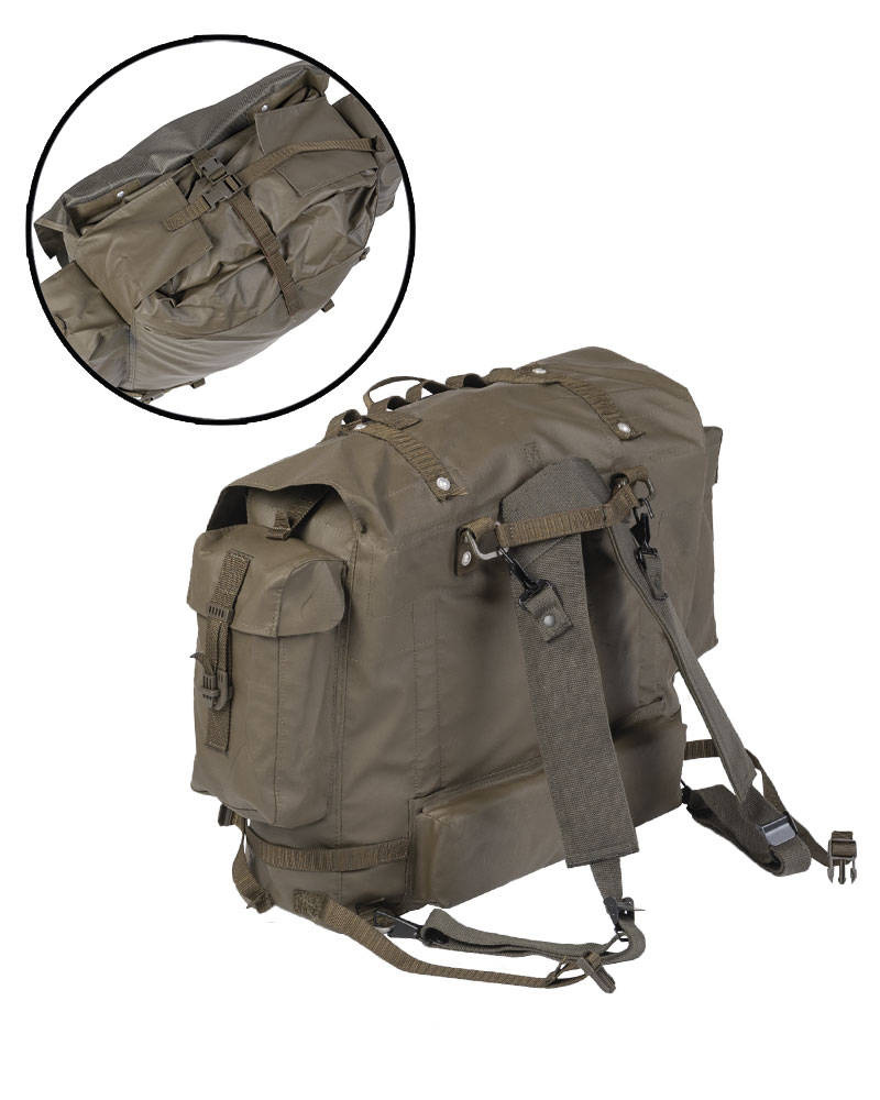 Rubber Rucksack M90 Military surplus from the Swiss Army Used
