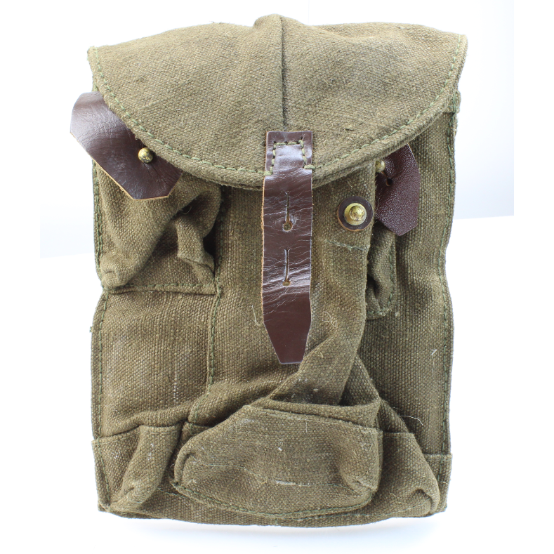 Russian Ammo Pouch, AK47, triple, OD green, used Military Surplus