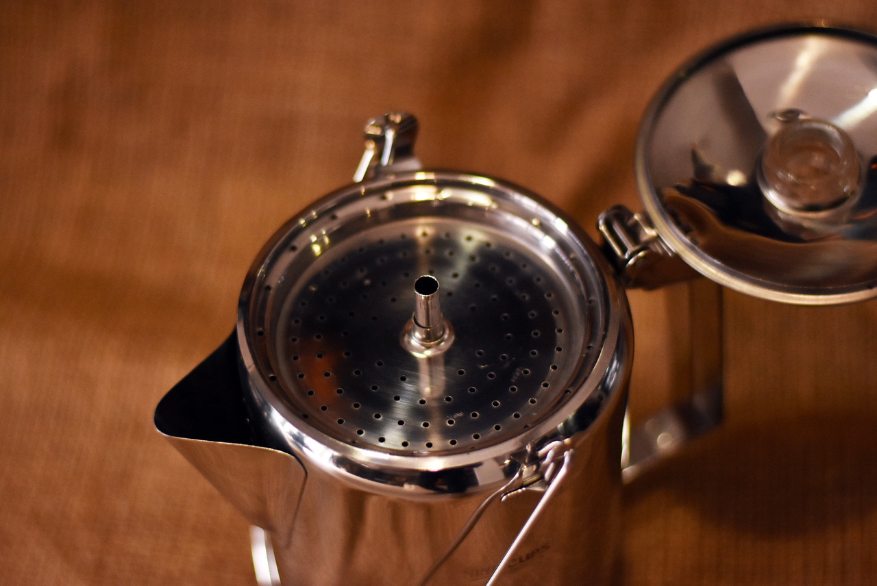 STAINLESS STEEL COFFEEPOT WITH PERCOLATOR (9 CUPS) MILTEC