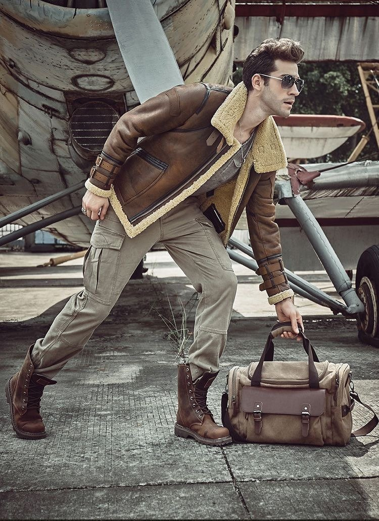 US B3 SHEEPSKIN BOMBER LEATHER JACKET Apparel \ Jackets \ Leather