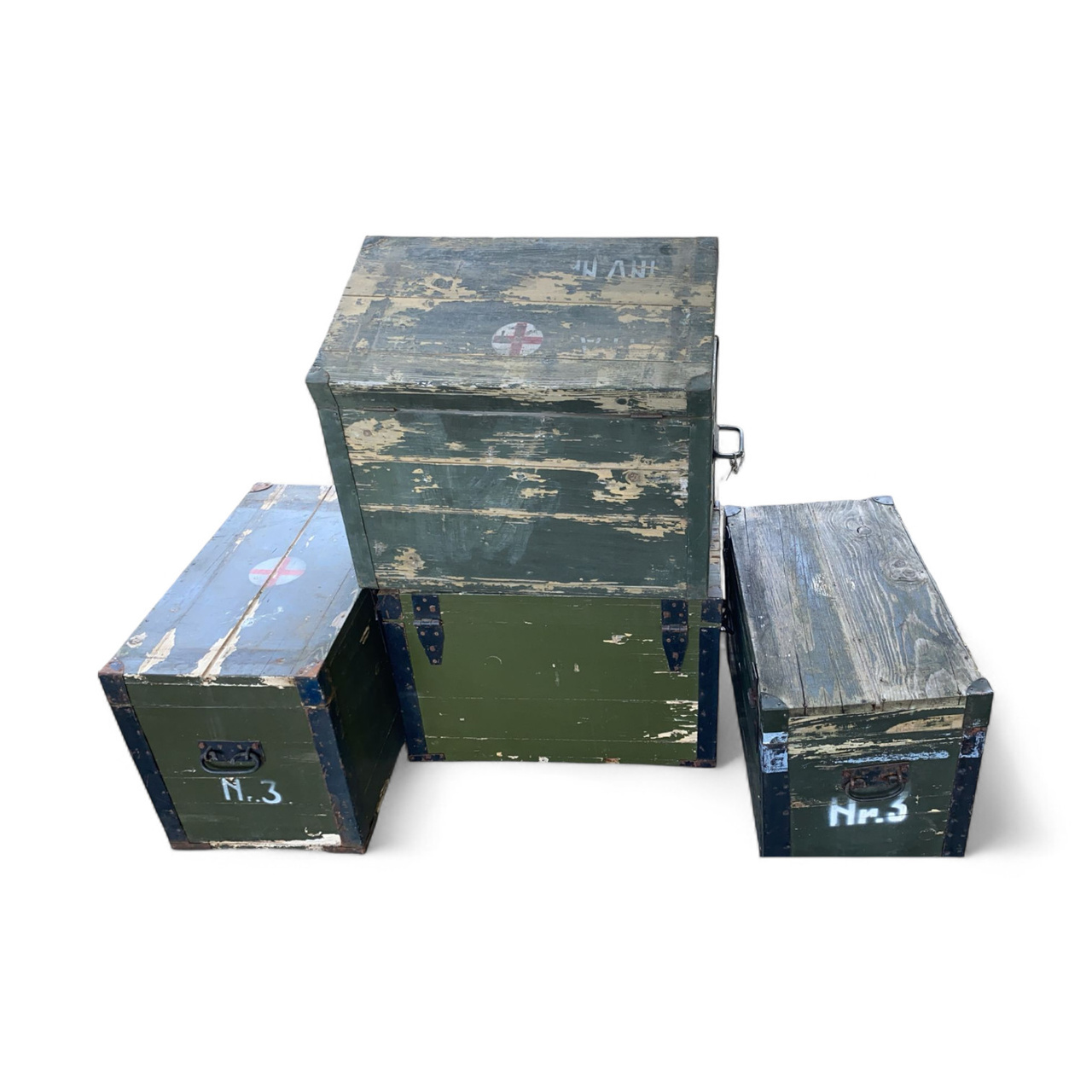 WOODEN MILITARY STORAGE CRATE ROMANIAN ARMY SURPLUS NO.3 65 x 37