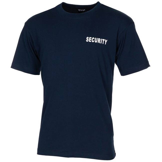 COTTON T-SHIRT WITH "SECURITY" PRINT - MFH® - NAVY BLUE