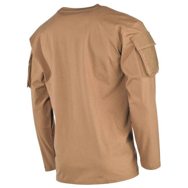 MFH US Coyote long shirt with Velcro pockets on the sleeves of, 170g/m2