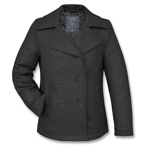 US BLACK NAVY WOOL PEACOAT BLACK BUTTONS