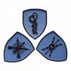 EMBROIDERED SLEEVE EMBLEM - SHIELD GUN SIGN - AIR FORCES - BLUE
