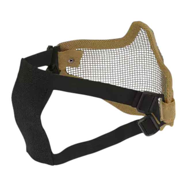 MASCA DE PROTECTIE DIN OTEL PENTRU JUMATATE DE FATA V.1 - NEGRU / CRANIU - WOSPORT