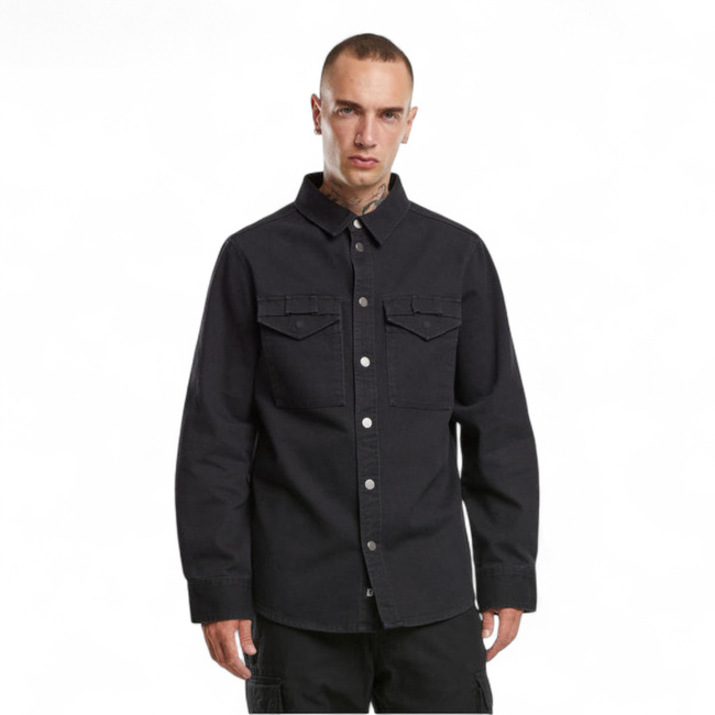 Men's Heavy Twill Shirt - Black - Brandit