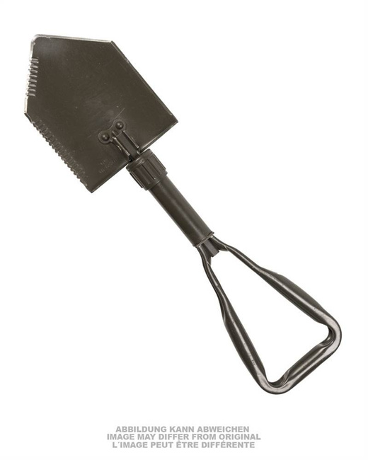GERMAN TRIFOLD SHOVEL - WITH COVER - GERMAN CAMO - USED