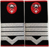 Grade maistru militar clasa II Pompieri ISU, IGSU, tesute pe suport textil din paspoal cusut, cu semn de arma metalic