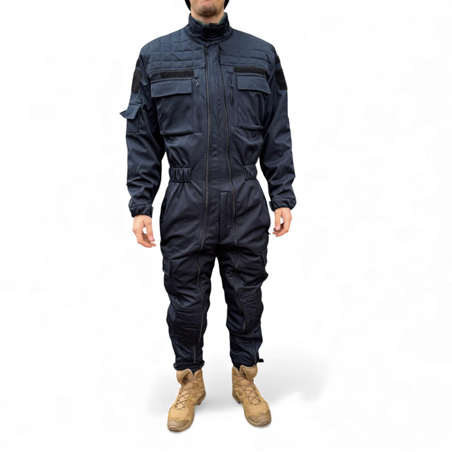 Winter Softshell Coverall For Gendarmes - With JANDARMERIA Patch And Tricolor Emblem - Navy Blue - Lecter Tactical