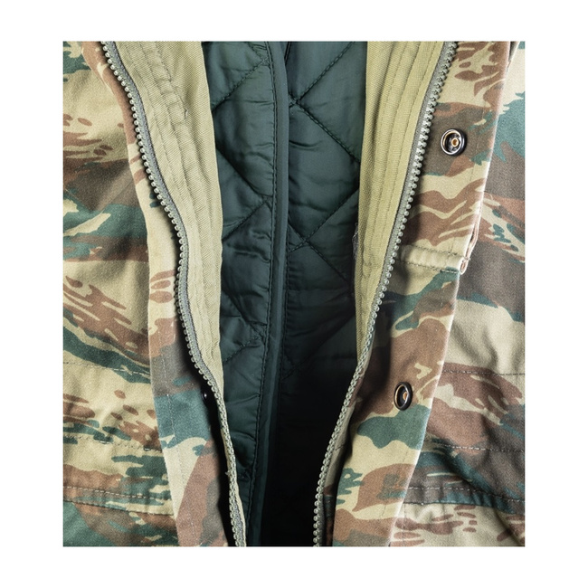 FIELD JACKET WITH LINING - US TYPE M65 - GREEK ARMY MILITARY SURPLUS - GREEK CAMO - USED