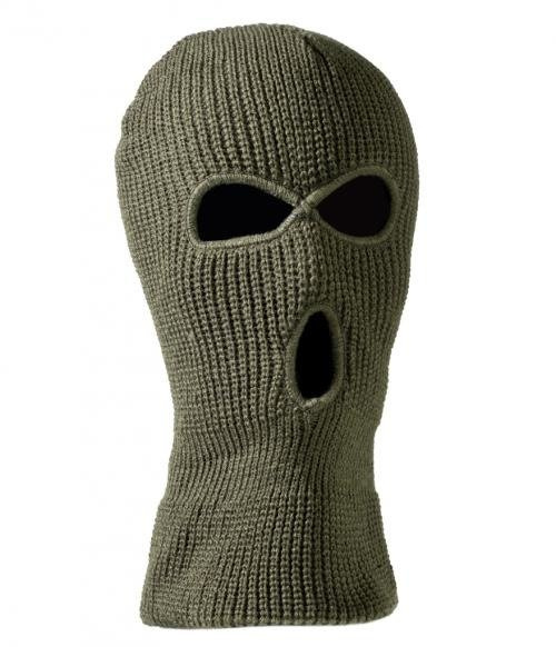 BALACLAVA ACRYLIC 3-HOLE OLIV