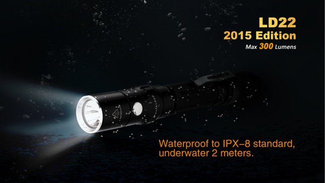 Flashlight Fenix LD22, water resistant