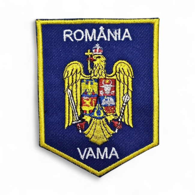 Emblema scut Vama - 8,5 x 6,5 cm - Suport Bleumarin - Cu aplicare termica