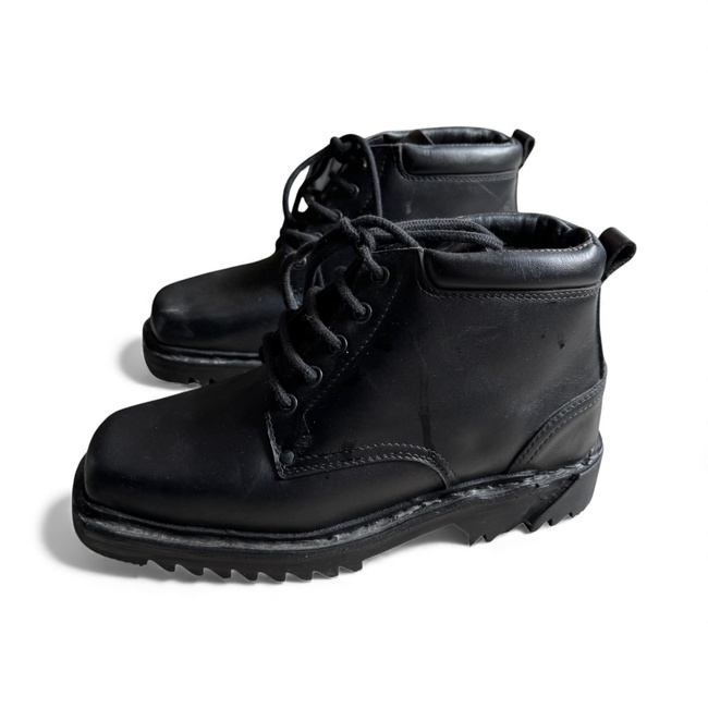 GHETE MILITARE DIN PIELE - VANATORI DE MUNTE - SURPLUS MILITAR ARMATA ROMANA - NEGRE - IN STARE BUNA