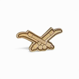 Pair of Army Rank Insignia - Anti-Aircraft Gunner / Anti-Aircraft Artillery - Hungarian Army Military Surplus - Silver - Like New