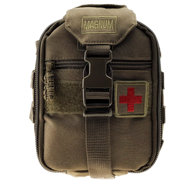 POUCH CU SISTEM MOLLE PENTRU TRUSA DE PRIM AJUTOR - 18x14x7 CM - Magnum - VERDE OLIV
