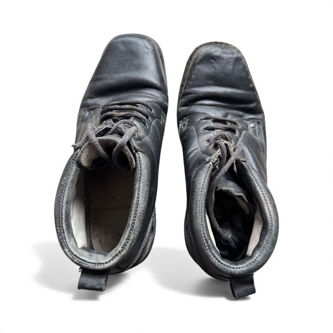 GHETE MILITARE DIN PIELE - VANATORI DE MUNTE - SURPLUS MILITAR ARMATA ROMANA - NEGRE - UZATE