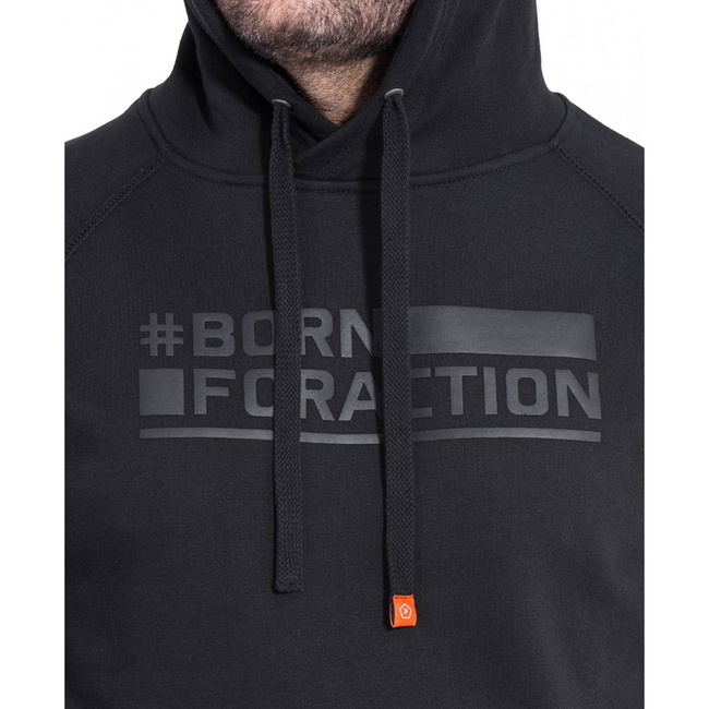SWEATER WITH HOOD - "PHAETON - BORN FOR ACTION" - PENTAGON® - BLACK