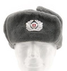 EAST GERMAN GREY FUR WINTER CAP W/ BADGE USED