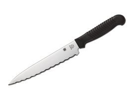 CUTTI DE BUCATRIE "UTILITY KNIFE 6'' SERRATED BLACK" - SPYDERCO