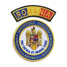 Emblema maneca personal penitenciar ANP cu tricolor și tip de aplicare Velcro (cu scai)