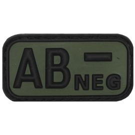 PATCH VELCRO 3D - 5 x 2,5 CM - MFH - NEGRU/VERDE OD - GRUPA SANGUINA - AB NEG