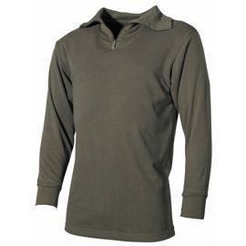BW Tricot winter Shirt, w/zipper, OD green