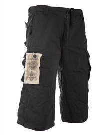 Pantalon 3/4 Air Combat, prespalat, Negru