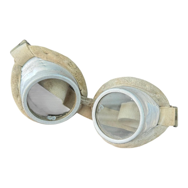 Ochelari protectie sudura, din aluminiu - Anii 1970 - Industria RSR - Surplus Militar Armata Romana - Metalic - In Stare Buna