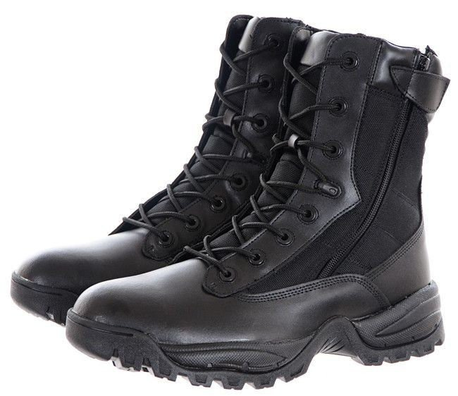 BLACK TACTICAL BOOTS TWO-ZIP