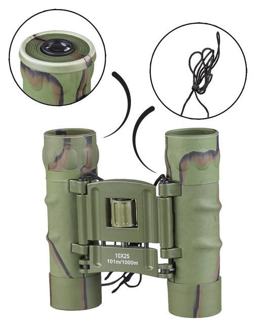 COLLAPSIBLE BINOCULAR - GEN. II - 10x25 - Mil-Tec® - CAMO