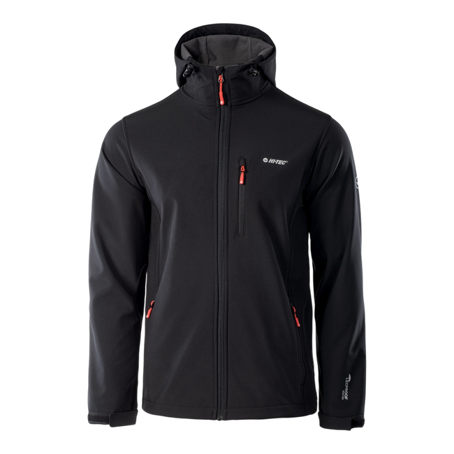 CAEN SOFTSHELL JACKET FOR MEN - BLACK/SPICY ORANGE - MAGNUM