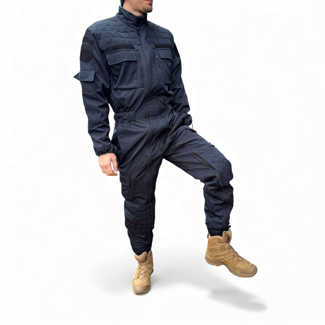 Combinezon Softshell De Iarna Pentru Jandarmi - Cu Ecuson JANDARMERIA si Emblema Tricolor - Bleumarin - Lecter Tactical