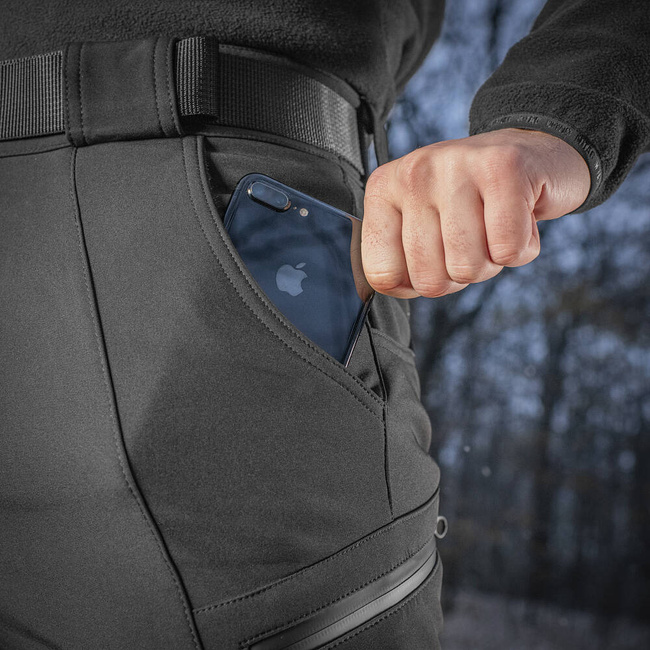 SOFTSHELL TACTICAL WINTER TROUSERS, BLACK - M-TAC