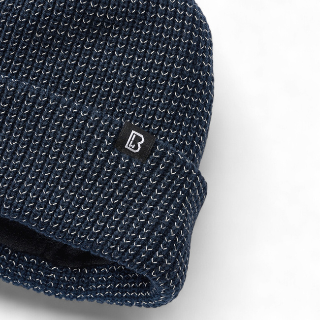 Knitted Beanie with Reflective Yarn - Navy - Brandit