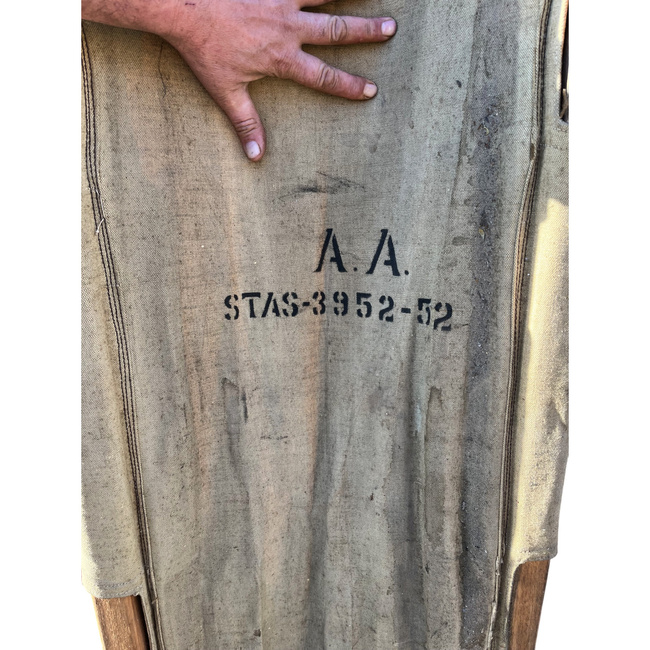 VINTAGE WOODEN SANITARY STRETCHER - 1965-1980 - ROMANIAN ARMY MILITARY SURPLUS - IN GOOD CONDITION